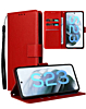 Galaxy S23 Leather Wallet Case with Card Slot - RED (Only Ground Shipping)