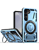 Full-Body Rugged Shockproof Case with Built-in Ring Holder - BLUE for Galaxy S23 (Only Ground Shipping)