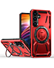 Full-Body Rugged Shockproof Case with Built-in Ring Holder - RED for Galaxy S23FE (Only Ground Shipping)