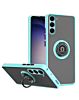 Galaxy S23 FE Hard PC Rear / Soft TPU Colorful Border Case with I-ring Holder - LIGHT BLUE (Only Ground Shipping)
