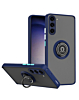 Galaxy S23 FE Hard PC Rear / Soft TPU Colorful Border Case with I-ring Holder - NAVY BLUE (Only Ground Shipping)