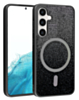 Wireless Charging Bling Diamond Crystal Case - BLACK & SILVER for Galaxy S23FE (Only Ground Shipping)