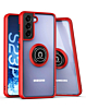 Galaxy S23 Plus Hard PC Rear / Soft TPU Colorful Border Case with I - ring Holder - RED (Only Ground Shipping)