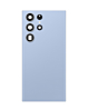 Shop the back glass with camera lens and adhesive for Galaxy S23 Ultra in sky blue. No logo.