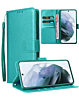 Galaxy S24 Ultra Leather Wallet Case with Card Slot - TEAL (Only Ground Shipping)