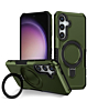 Hard PC Shockproof Case w /Ring Holder - GREEN for Galaxy S24FE (Only Ground Shipping)