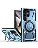 Full-Body Rugged Shockproof Case with Built-in Ring Holder - BLUE for Galaxy S24 Ultra (Only Ground Shipping)