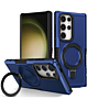 Hard PC Shockproof Case w /Ring Holder - BLUE for Galaxy S24 Ultra (Only Ground Shipping)
