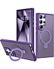 Galaxy S24 Ultra Carbon Wireless Charging Case with Ring Stand - PURPLE (Only Ground Shipping)