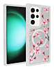 Flower Design Transparent Case with Wireless Charger - Style 1 for Galaxy S24 Ultra (Only Ground Shipping)