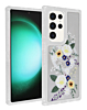 Flower Design Transparent Case with Wireless Charger - Style 3 for Galaxy S24 Ultra (Only Ground Shipping)