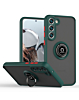 Galaxy S24 / S25 Hard PC Rear / Soft TPU Colorful Border Case with I - ring Holder - DARK GREEN (Only Ground Shipping)