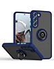 Galaxy S24 / S25 Hard PC Rear / Soft TPU Colorful Border Case with I - ring Holder - NAVT BLUE (Only Ground Shipping)