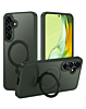 Carbon Wireless Charging Case with Ring Stand - GREEN for Galaxy S24 / S25 (Only Ground Shipping)