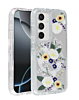 Flower Design Transparent Case with Wireless Charger - Style 3 for Galaxy S24 / S25 (Only Ground Shipping)