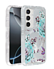 Flower Design Transparent Case with Wireless Charger - Style 8 for Galaxy S24 / S25 (Only Ground Shipping)