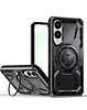 Full-Body Rugged Shockproof Case with Built-in Ring Holder - BLACK for Galaxy S25E (Only Ground Shipping)