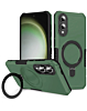 Hard PC Shockproof Case w /Ring Holder - GREEN for Galaxy S25E (Only Ground Shipping)