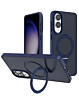 Carbon Wireless Charging Case with Ring Stand - DARK BLUE for Galaxy S25E (Only Ground Shipping)