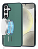 Leather Design Wireless Charging Case for Galaxy S25FE (DARK GREEN) (Only Ground Shipping)