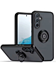 Galaxy S25 Plus Hard PC Rear / Soft TPU Colorful Border Case with I - ring Holder - BLACK (Only Ground Shipping)