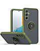 Galaxy S25 Plus Hard PC Rear / Soft TPU Colorful Border Case with I - ring Holder - GREEN (Only Ground Shipping)