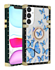 Butterfly Design Square Case with Ring - BLUE for Galaxy S25 Plus (Only Ground Shipping)