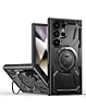 Full-Body Rugged Shockproof Case with Built-in Ring Holder - BLACK for Galaxy S25 Ultra (Only Ground Shipping)