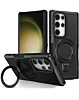 Hard PC Shockproof Case w /Ring Holder - BLACK for Galaxy S25 Ultra (Only Ground Shipping)