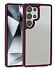 Luxury Shockproof Clear Case - DARK RED for Galaxy S25 Ultra (Only Ground Shipping)