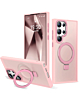 Carbon Wireless Charging Case with Ring Stand - PINK for Galaxy S25 Ultra (Only Ground Shipping)