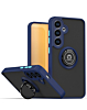 Hard PC Rear Colorful Border Case with Ring Holder - NAVY BLUE for Galaxy S26 Plus  (Only Ground Shipping)