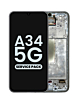 Stock up on the OLED Assembly with Frame for Galaxy A34 5G A346 2023 in Awesome Silver, Service Pack.