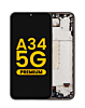 Purchase the OLED Assembly with Frame for Galaxy A34 5G A346 2023 in Awesome Graphite, Premium.