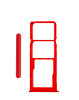 Stock up on the Dual SIM Card Tray for Galaxy A50 A505, A30 A305, and A20 A205 in red.