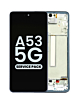 Order the OLED Assembly with Frame for Galaxy A53 5G, model A536 from 2022, in Awesome Blue – Service Pack.