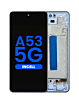 Shop the LCD Assembly in Awesome Blue, Aftermarket Incell, with Frame for Galaxy A53 5G, model A536 from 2022, 6.46 inches, without Fingerprint Sensor.