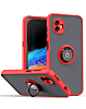 Galaxy X Cover 6 Pro Hard PC Rear Soft TPU Colorful Border Case with I-ring Holder - RED (Only Ground Shipping)