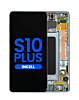 Stock up on the LCD assembly with frame for Galaxy S10 Plus G975 in Prism Blue, without fingerprint sensor, aftermarket Incell.