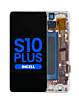 Order the LCD assembly with frame for Galaxy S10 Plus G975 in Prism White, without fingerprint sensor, aftermarket Incell.