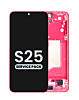 Stock up on the OLED Assembly with frame for Galaxy S25, model S931, in coral red, service pack.