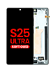 Stock up on the OLED Assembly with Frame for Galaxy S25 Ultra, model S938, in titanium black, aftermarket OLED.