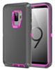 Heavy Duty Case for Galaxy S9 (GRAY & HOT PINK) (Only Ground Shipping)