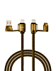 Ven-Dens USB A+C to C+L Fast Charging Data Cable with Lanyard (GOLD) (60W) (6ft) (Only Ground Shipping)