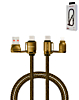Ven-Dens USB A+C to C+L Fast Charging Data Cable with Lanyard (GOLD) (60W) (6ft) (Only Ground Shipping)