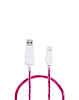 Visible USB A-L Non-MFI Flowing LED Fast Charging Cable (PINK) (3ft) (10W) (Only Ground Shipping)
