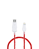 Visible USB A-L Non-MFI Flowing LED Fast Charging Cable (RED) (3ft) (10W) (Only Ground Shipping)