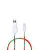 Visible USB A-L Non-MFI Glowing LED Fast Charging Cable (GREEN & RED) (3ft) (10W) (Only Ground Shipping)