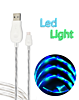 Visible USB A-C Glowing LED Fast Charging Cable (BLUE & GREEN) (3ft) (10W) (Only Ground Shipping)