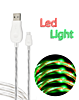 Visible USB A-C Glowing LED Fast Charging Cable (GREEN & RED) (3ft) (10W) (Only Ground Shipping)